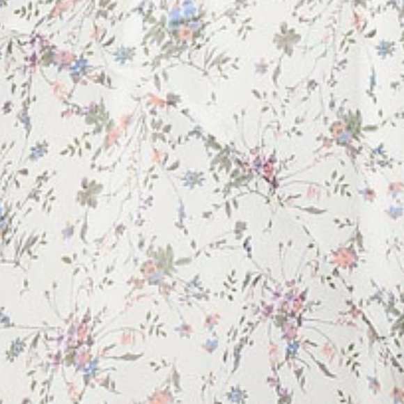 Handkerchief Hem Floral Print Dress Purple White - Picture 9 of 10